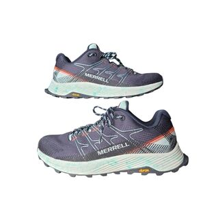 Merrell Womens Navy Blue Moab Flight Trail Running Sneakers Shoes Size 7.5 W